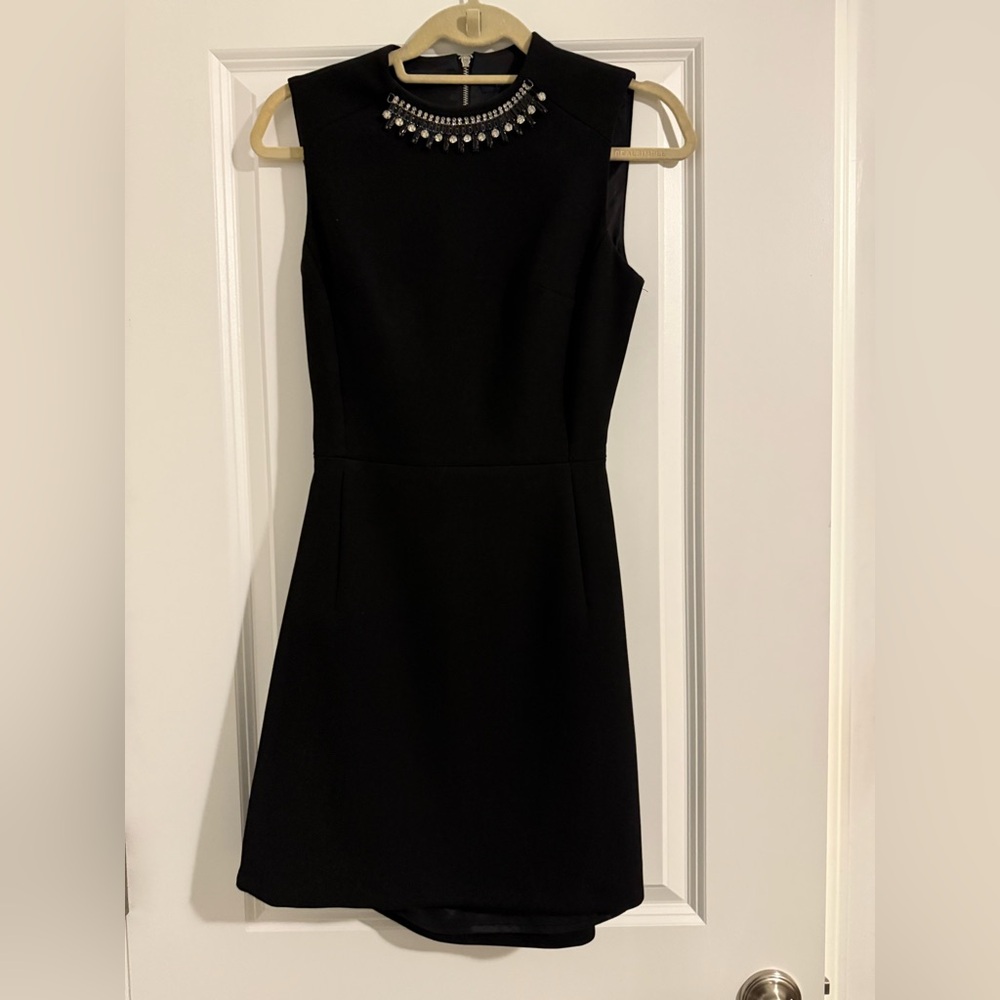French Connection Black Embellished Mini Dress